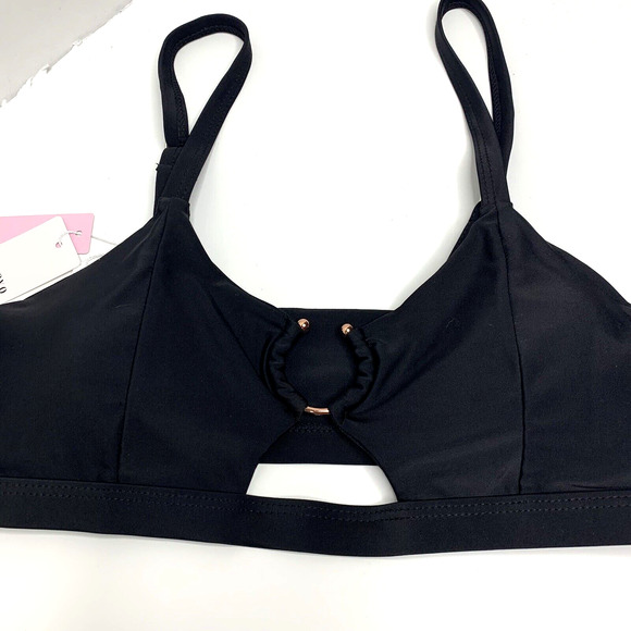 Elsoyo Womens High Waist Bikini Set Size Large Black High Cut Padded - Picture 6 of 13